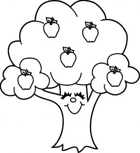 Funny Apple Tree Coloring Page