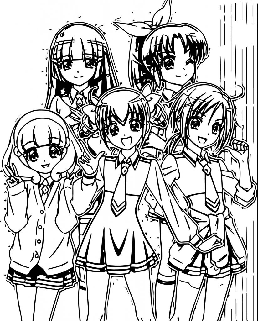 Glitter Force Girls Team Coloring Page - Wecoloringpage.com