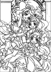 Glitter Force Three Beauty Girls Coloring Page