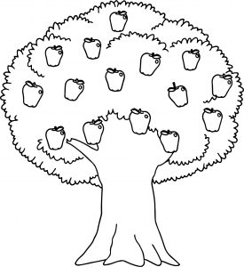 Healthy Apple Tree Coloring Page