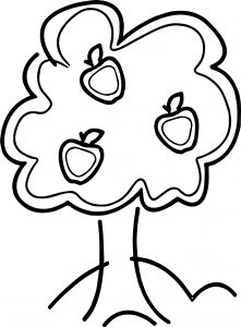 Joyous Apple Tree Coloring Page