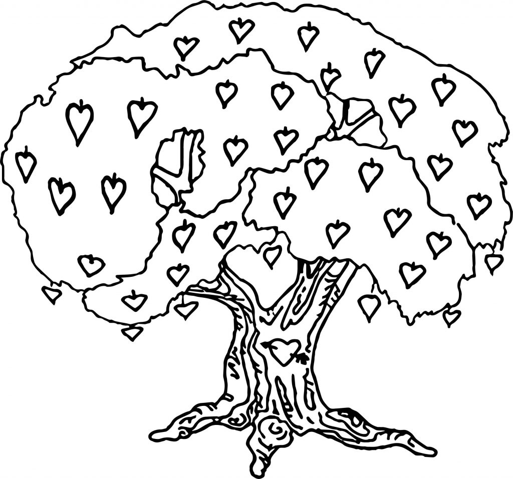 Lively Apple Tree Coloring Page - Wecoloringpage.com