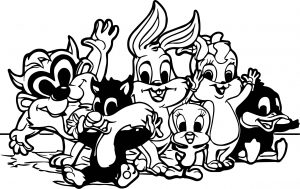Looney Tunes Baby Family Together Coloring Page