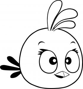 Pink Girl Angry Bird Coloring Page
