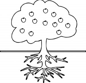 Pleasant Apple Tree Coloring Page
