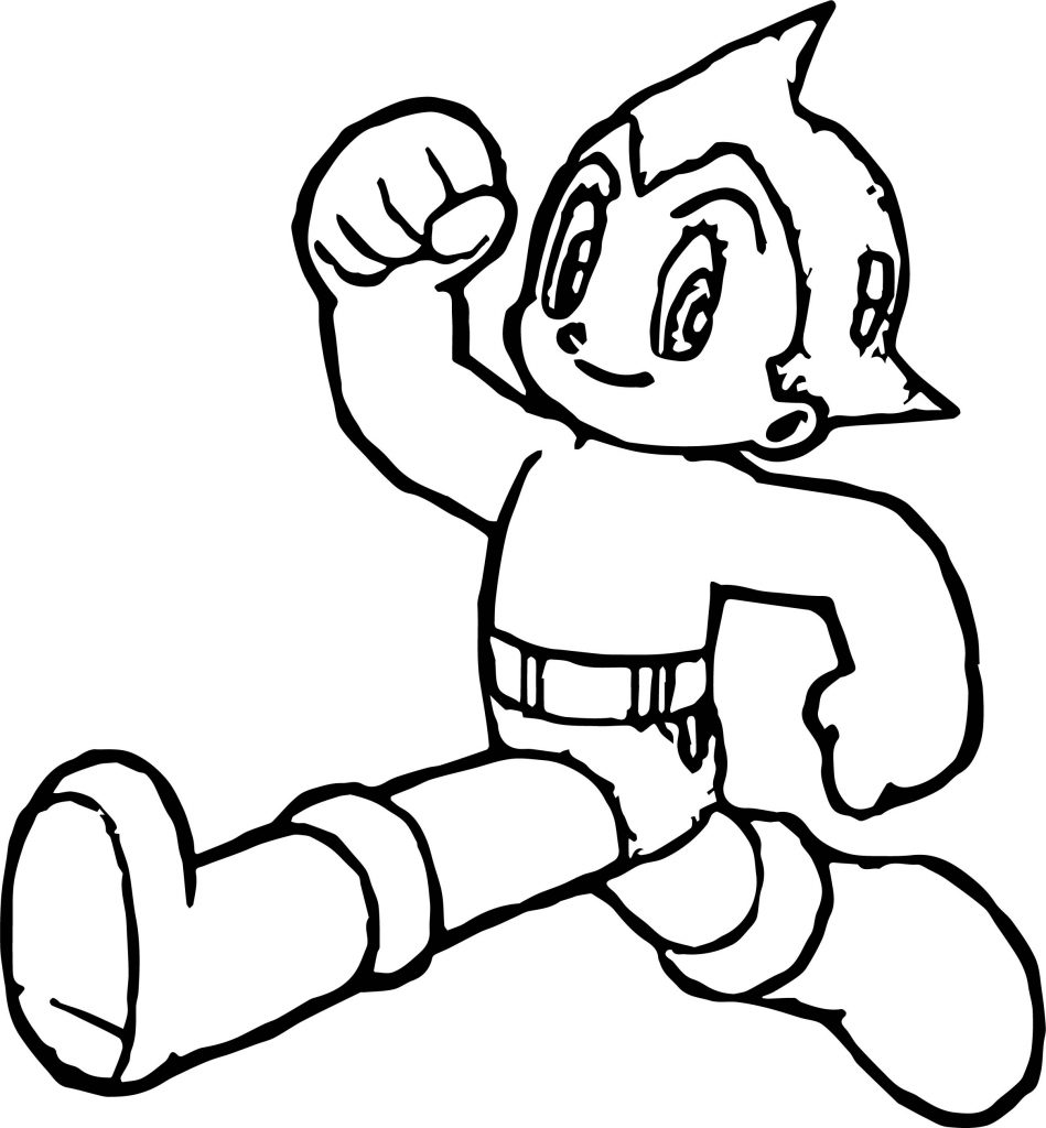 Running Astro Boy Coloring Page - Wecoloringpage.com