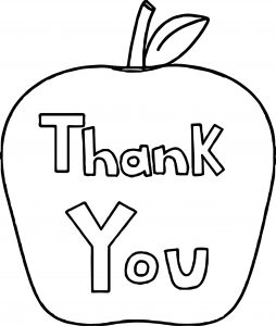Thank You Awesome Apple Coloring Page