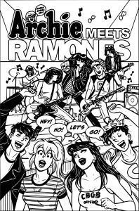 Archie Meets The Ramones Cover Galley Coloring Page
