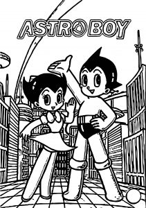 Astro Boy City Coloring Page