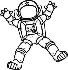Astronaut Holding Glass Coloring Page