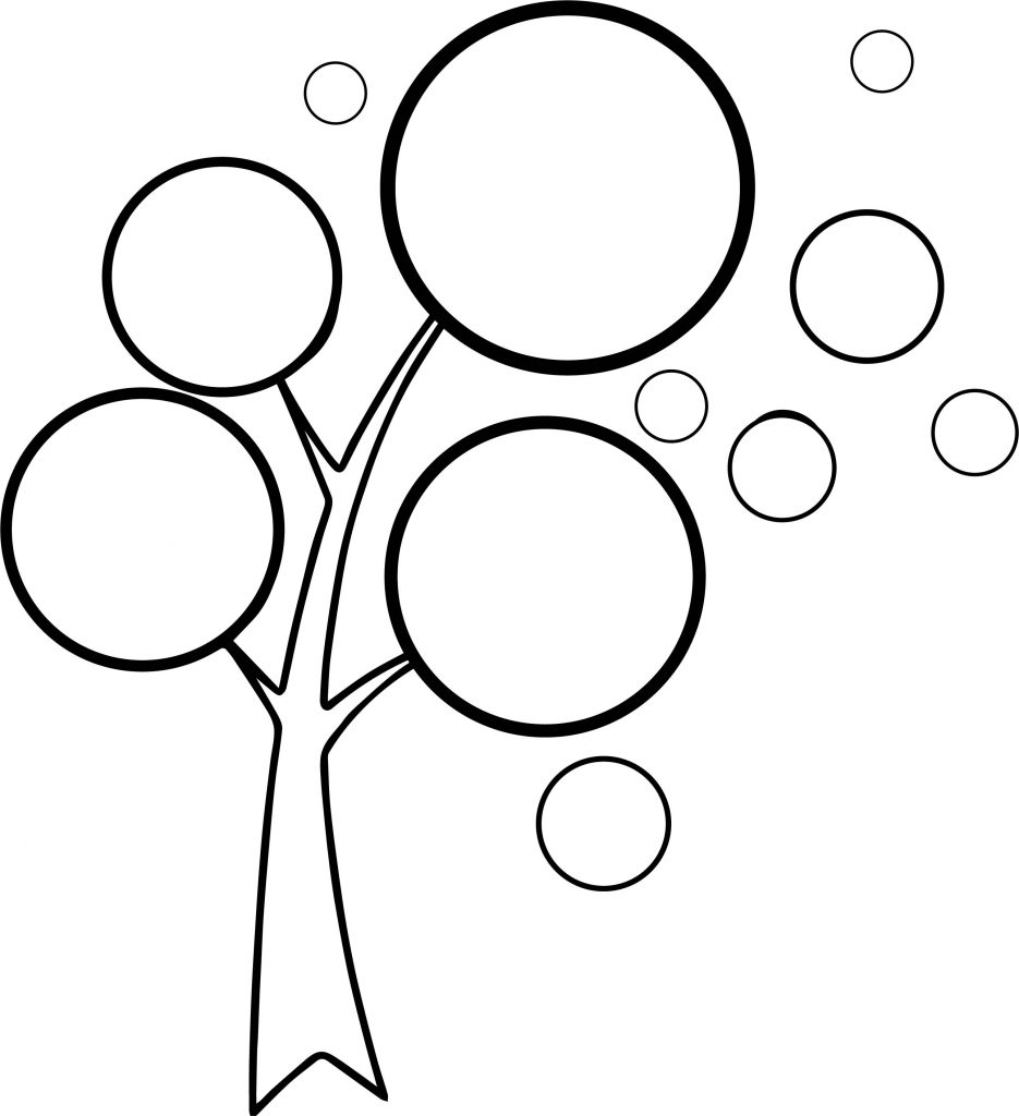 Autumn Ndash Cute Tree With Simple Design Coloring Page ...