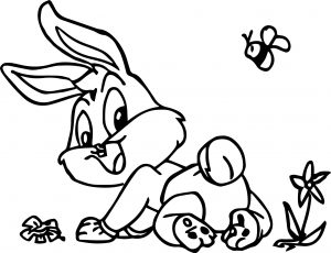Baby Bugs Bee Bunny Coloring Page