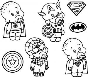 Baby Heroes Captain Coloring Page