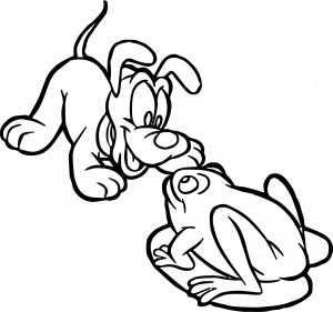 Baby Pluto And Frog Coloring Page