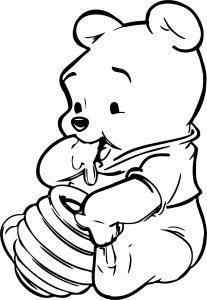Baby Winnie The Pooh Honey Coloring Page