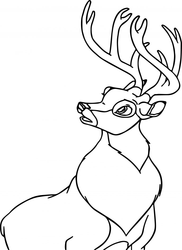 Bambi and the Great Prince of the Forest Look Up Coloring Page ...