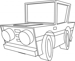 Basic Cartoon Car Coloring Page