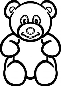 Bear Bigger Front View Bold Line Coloring Page