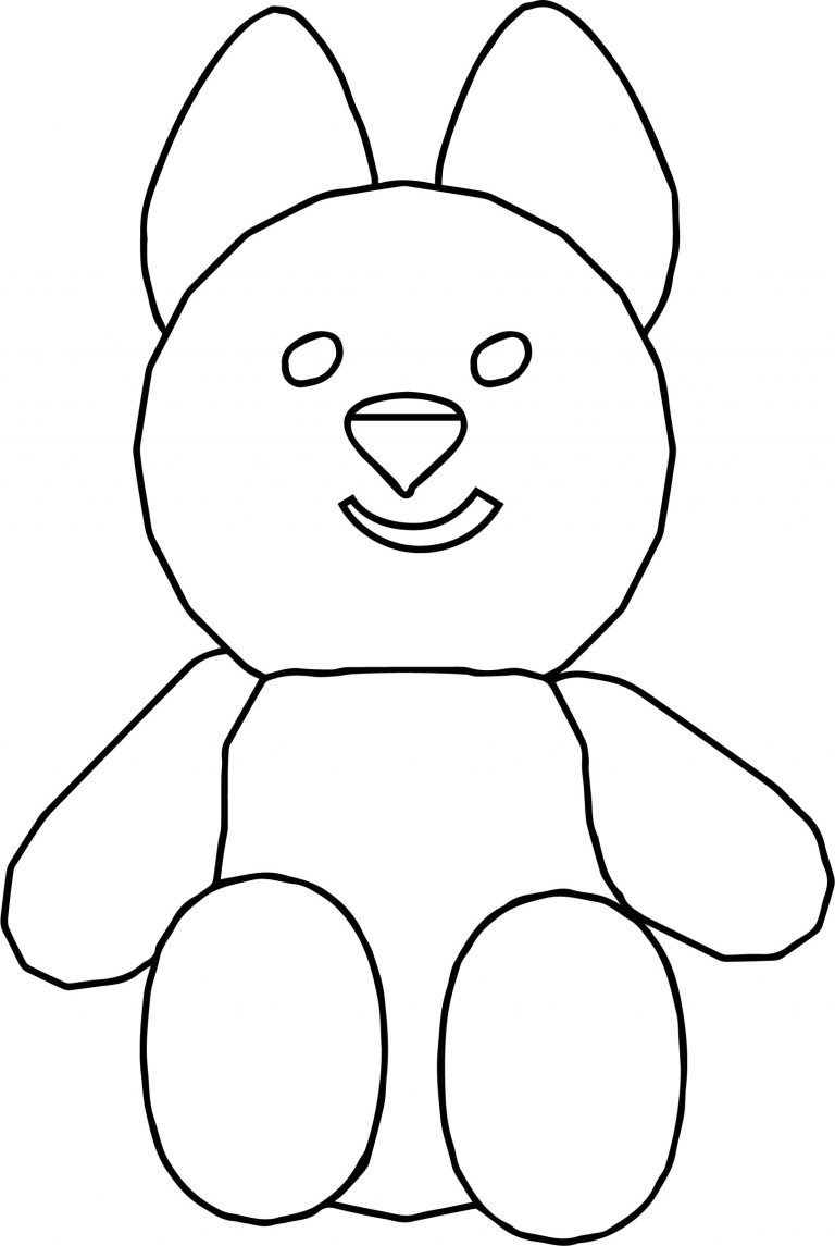 Bear Cartoon Front View Smile Coloring Page - Wecoloringpage.com