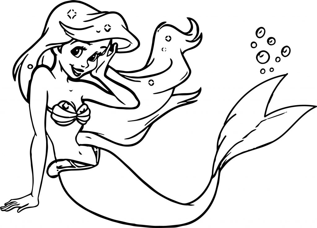 Beautiful Cute Free Download Ariel Mermaid Coloring Page ...