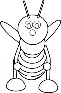 Bee Front View Coloring Page