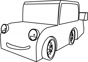 Cartoon Car Smile Coloring Page