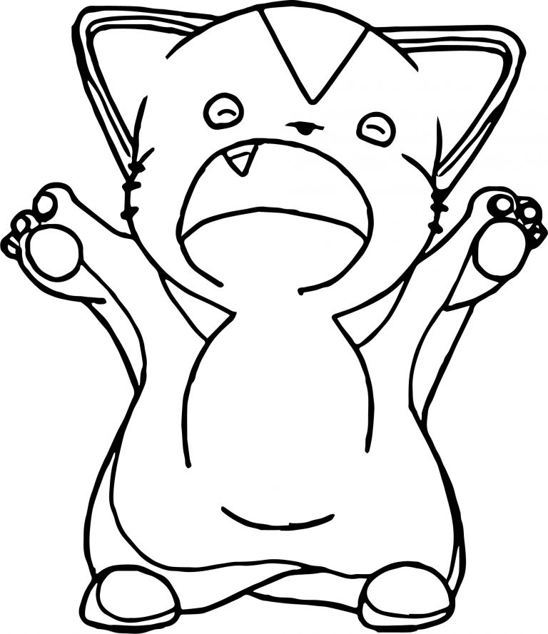 Chibi Japan Cat Coloring Page - Wecoloringpage.com