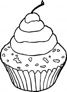 Chocolate Cupcake Pictures Cherry Coloring Page