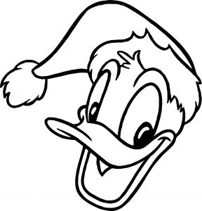 Chrismas Duck Face Coloring Page