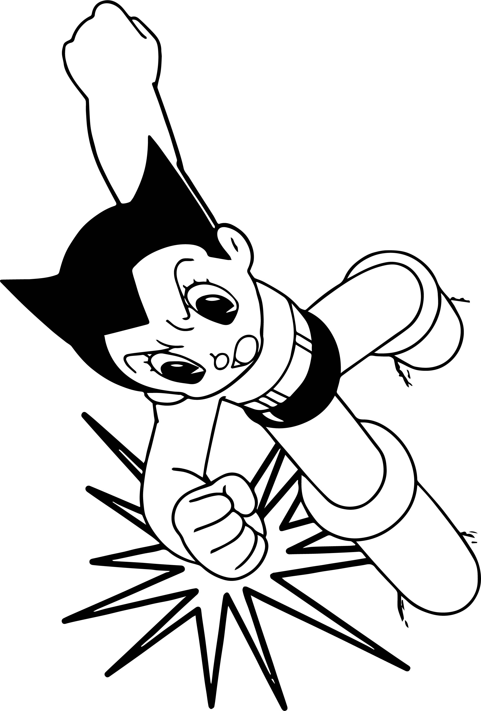 Astro Boy Coloring Pages Flying Printable Kids Print Coloriage 
