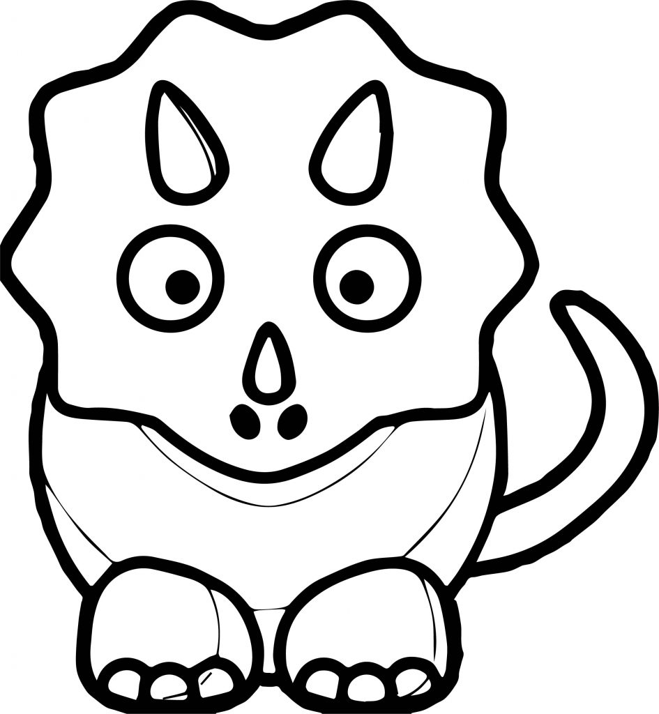 Cute Dinosaur Black And White Baby Blue Dinosaur Coloring Page ...