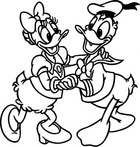 Daisy And Donald Duck HD Donald Duck Coloring Page