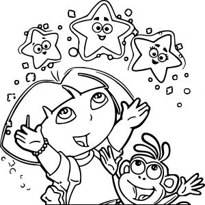Dora And Monkey Star Picture Image Dora The Explorer Perfect Coloring Page