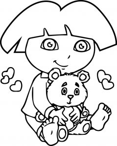 Dora Bear Toy Coloring Page