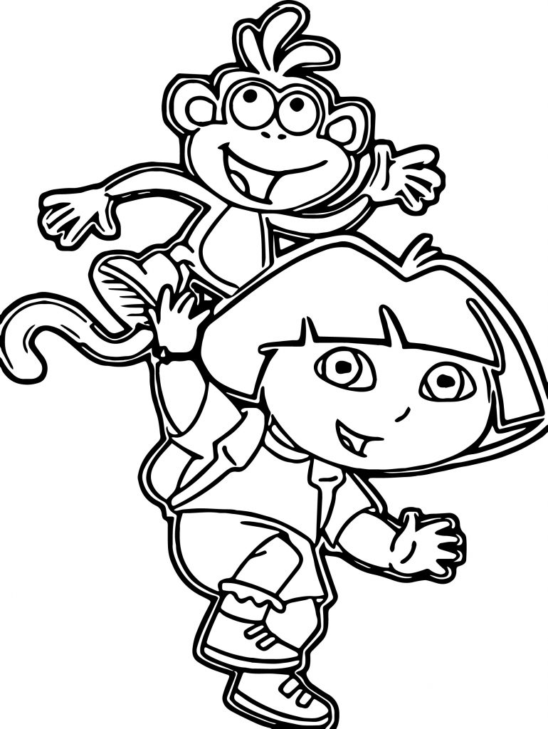 Dora Botas Emcima Coloring Page - Wecoloringpage.com