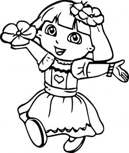 Dora The Explorer My Flower Coloring Page