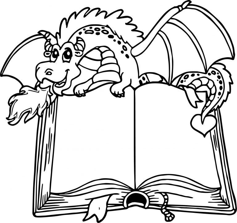 Dragon Book Coloring Page - Wecoloringpage.com