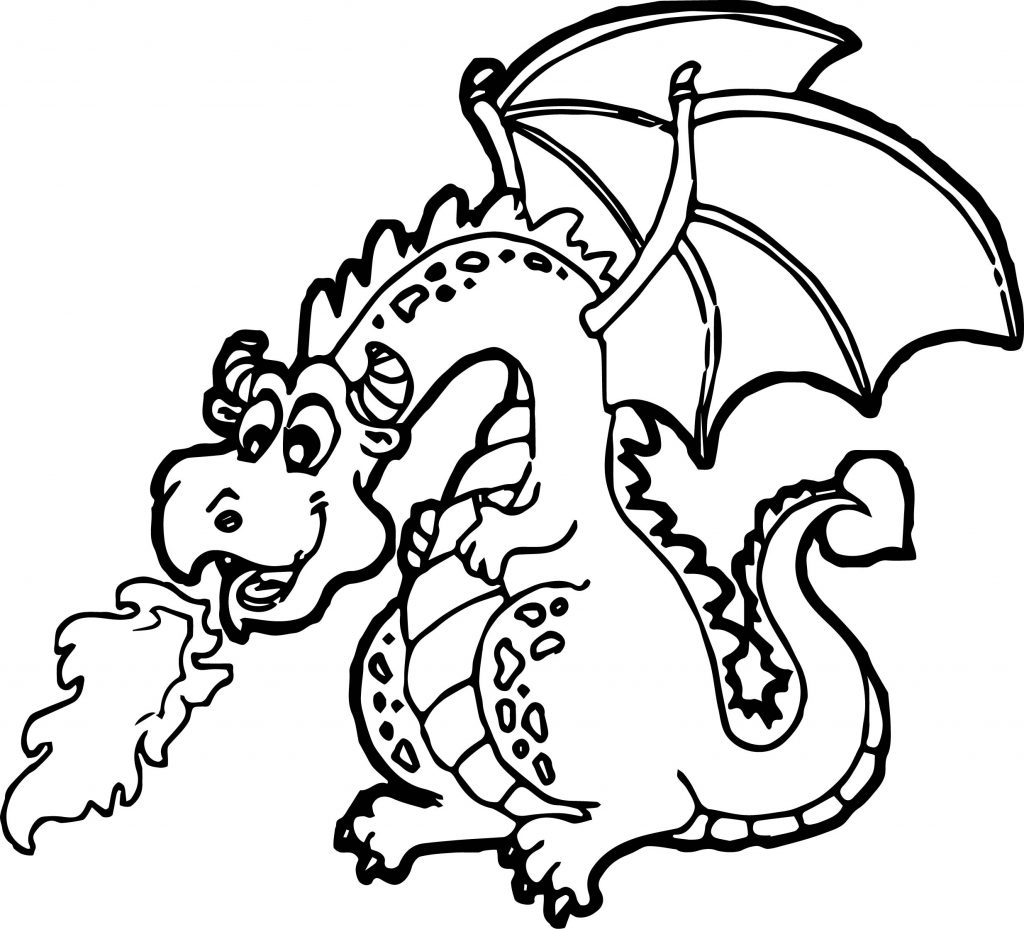 Dragon Cartoon Funny Coloring Page - Wecoloringpage.com