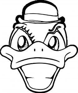 Duck Front Face Coloring Page