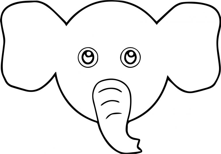 Elephant Face Cartoon Coloring Page - Wecoloringpage.com