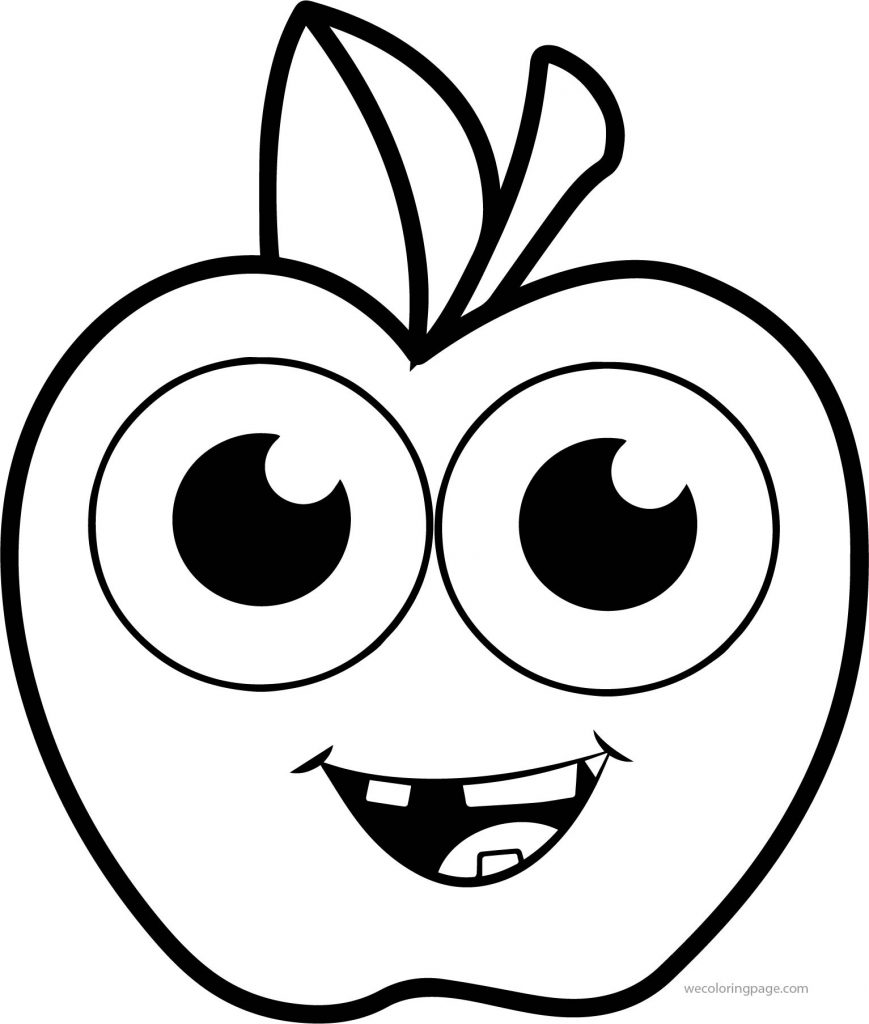 Funny Apple Coloring Pages - Wecoloringpage.com