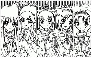 Glitter Force Girls Style Coloring Page