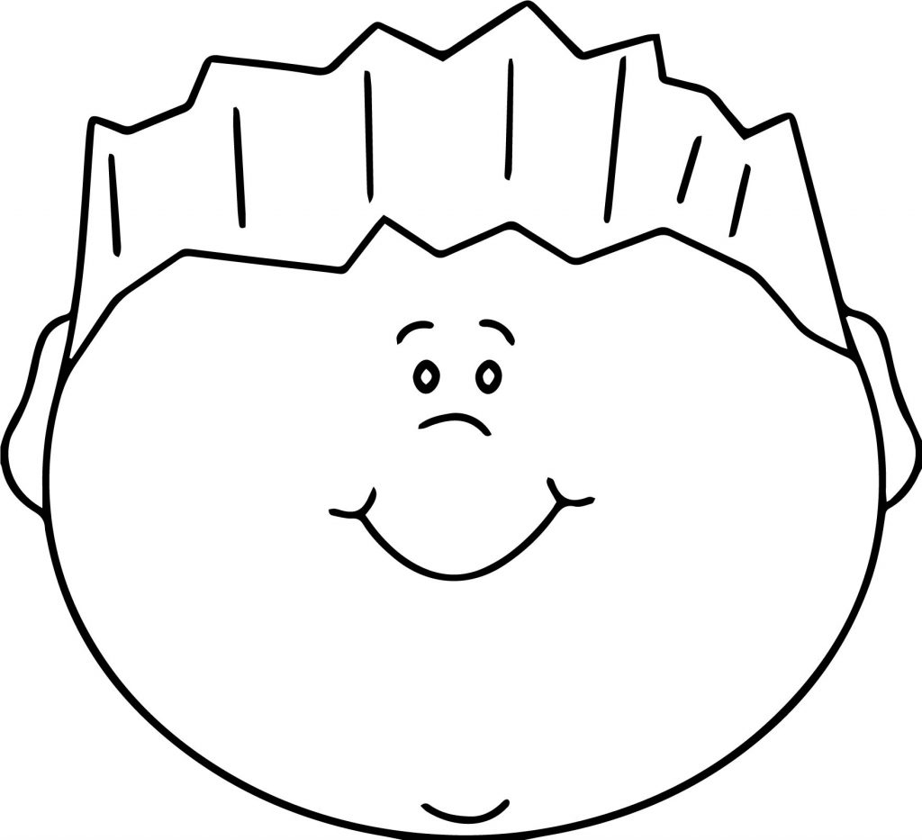 Happy Boy Face Coloring Page - Wecoloringpage.com