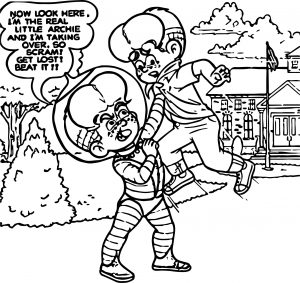 Little Archie Fight Coloring Page