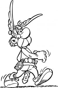 New Asterix Walking Coloring Page