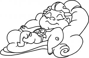 Sleeping Baby Hercules and Baby Pegasus Coloring Pages