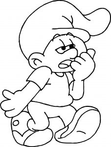 Sleeping Baby Smurf Coloring Page