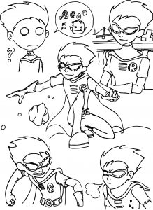 Teen Titans Go Robin Drawing Style Coloring Page