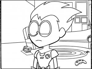 Teen Titans Go Robin Game Room Coloring Page