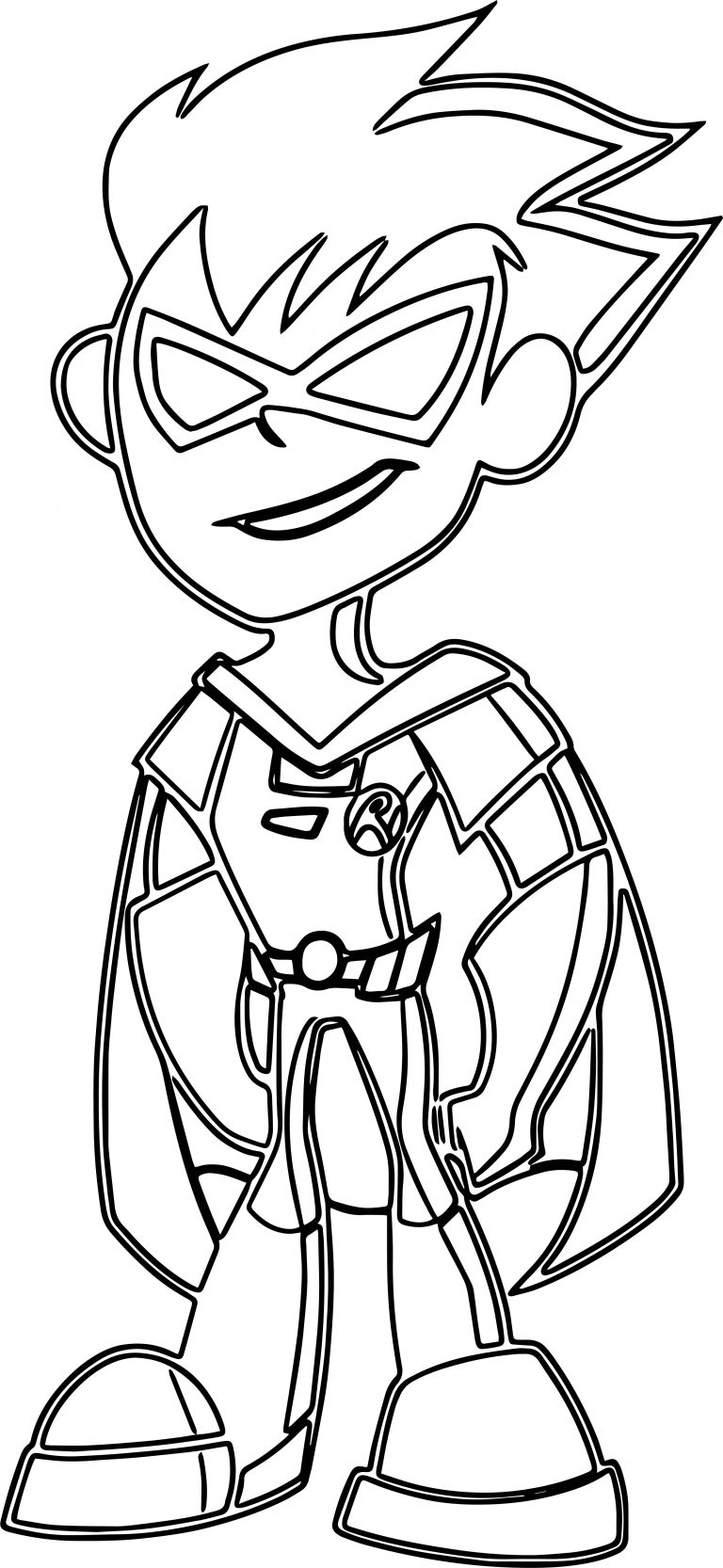 Teen Titans Go Robin Outline Coloring Page | Wecoloringpage.com
